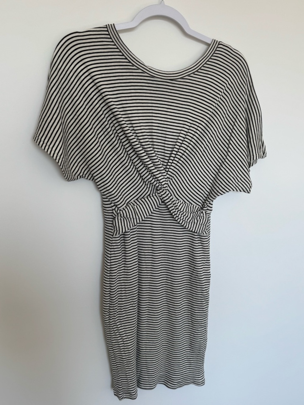NWT Soprano Striped Black & White Knot-Front Women’s Dress